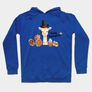 Happy Thanksgiving Giraffe And Turkey Hoodie